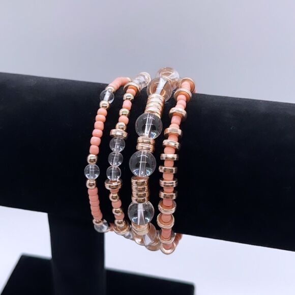NWT Wool + Pepper Co. Rose Gold Bracelet Stack (4) - Picture 6 of 6